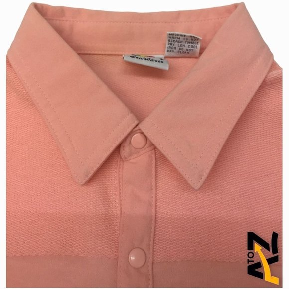 Sea Waves Polo Golf Shirt Size M Pink Short Sleeves Hawaii Collared Pullover - Picture 6 of 11